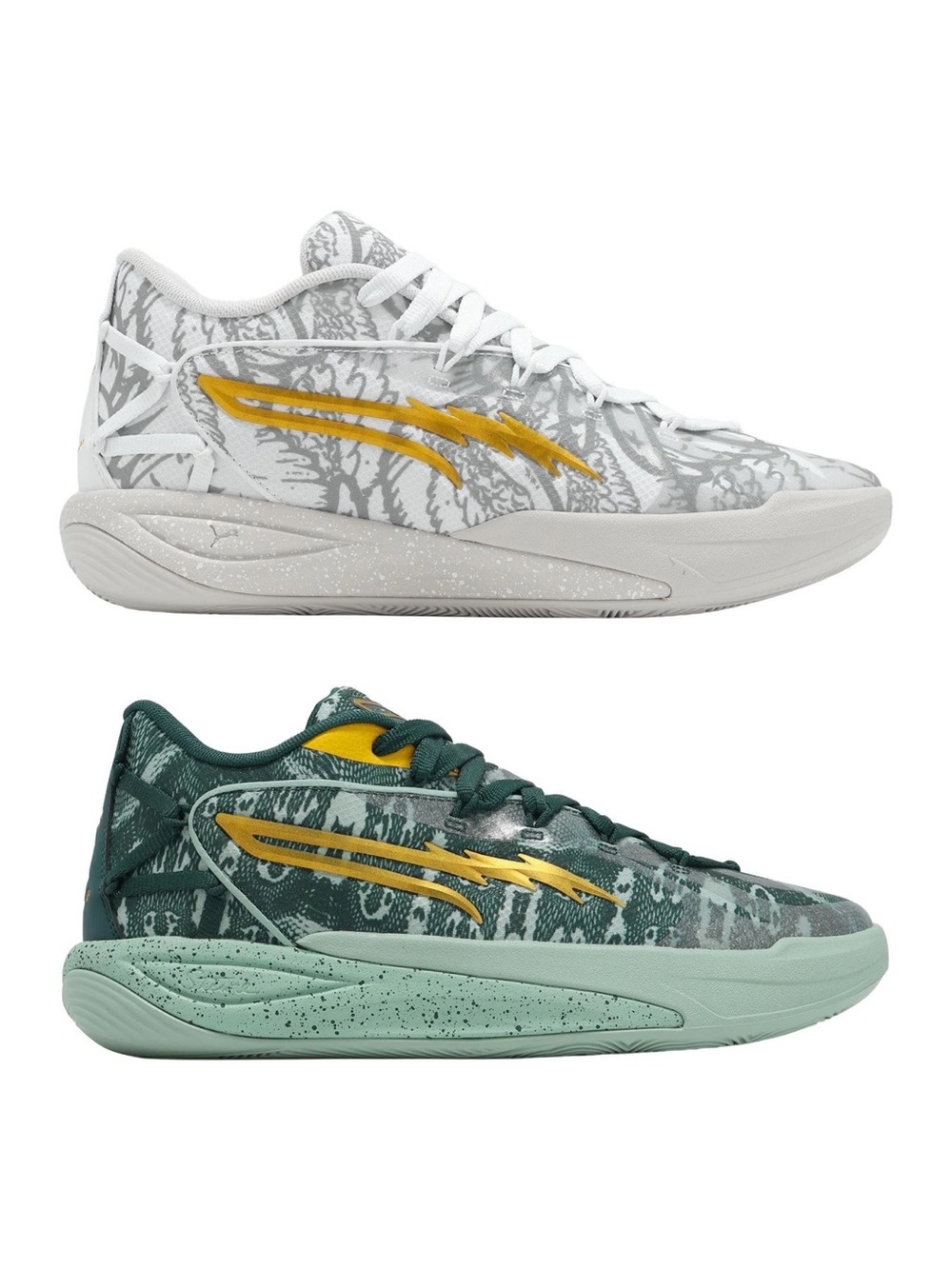 Puma White and Dark Green Harry Potter Accent Sneakers - Picture 4 of 8